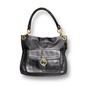 Coach Penelope Leather Hobo Tote Shoulder Bag Beige Brass Hardware M1126 F18889